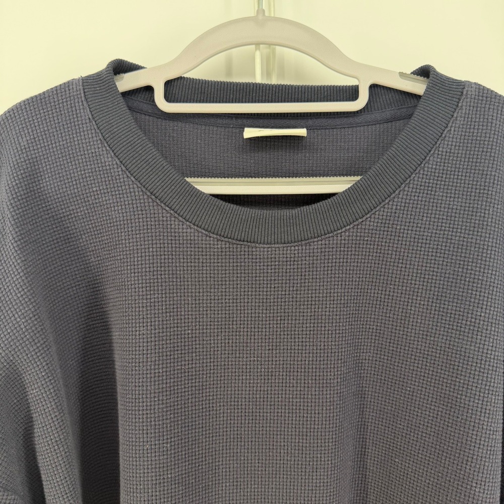 COMFRT WAFFLE LOUNGE Womens 2XL Navy Blue Oversized Crewneck Cozy Minimal Casual - Picture 2 of 8